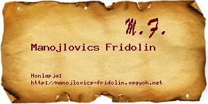Manojlovics Fridolin névjegykártya